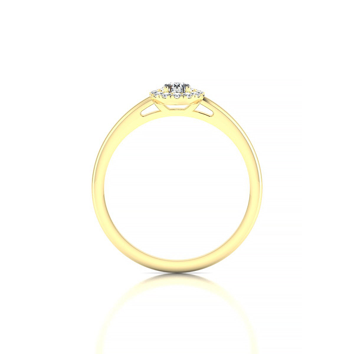 Solar | 18k Yellow Gold 6 x 4 mm Pear Diamond Ring