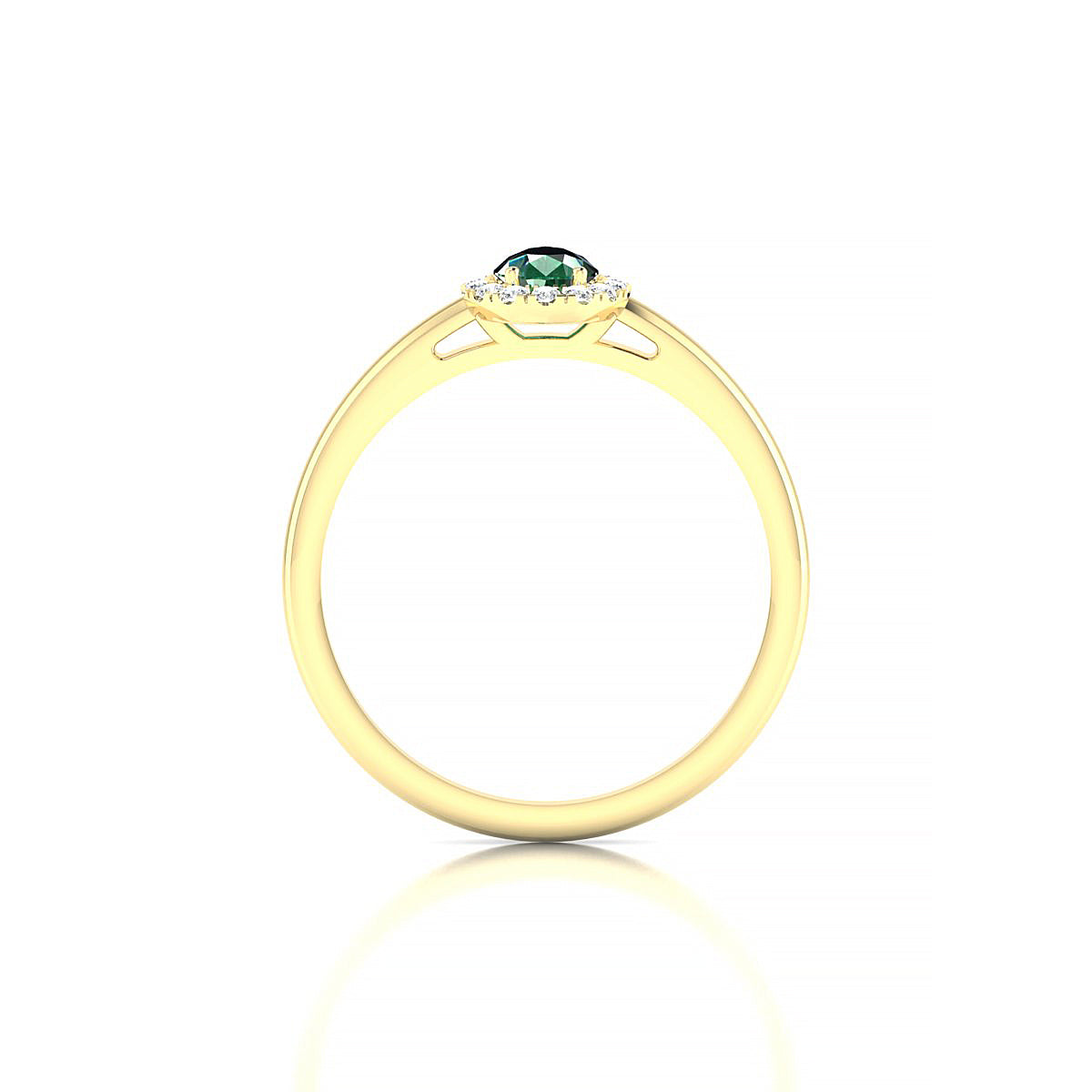 Solar | 18k Yellow Gold 6 x 4 mm Pear Emerald Ring