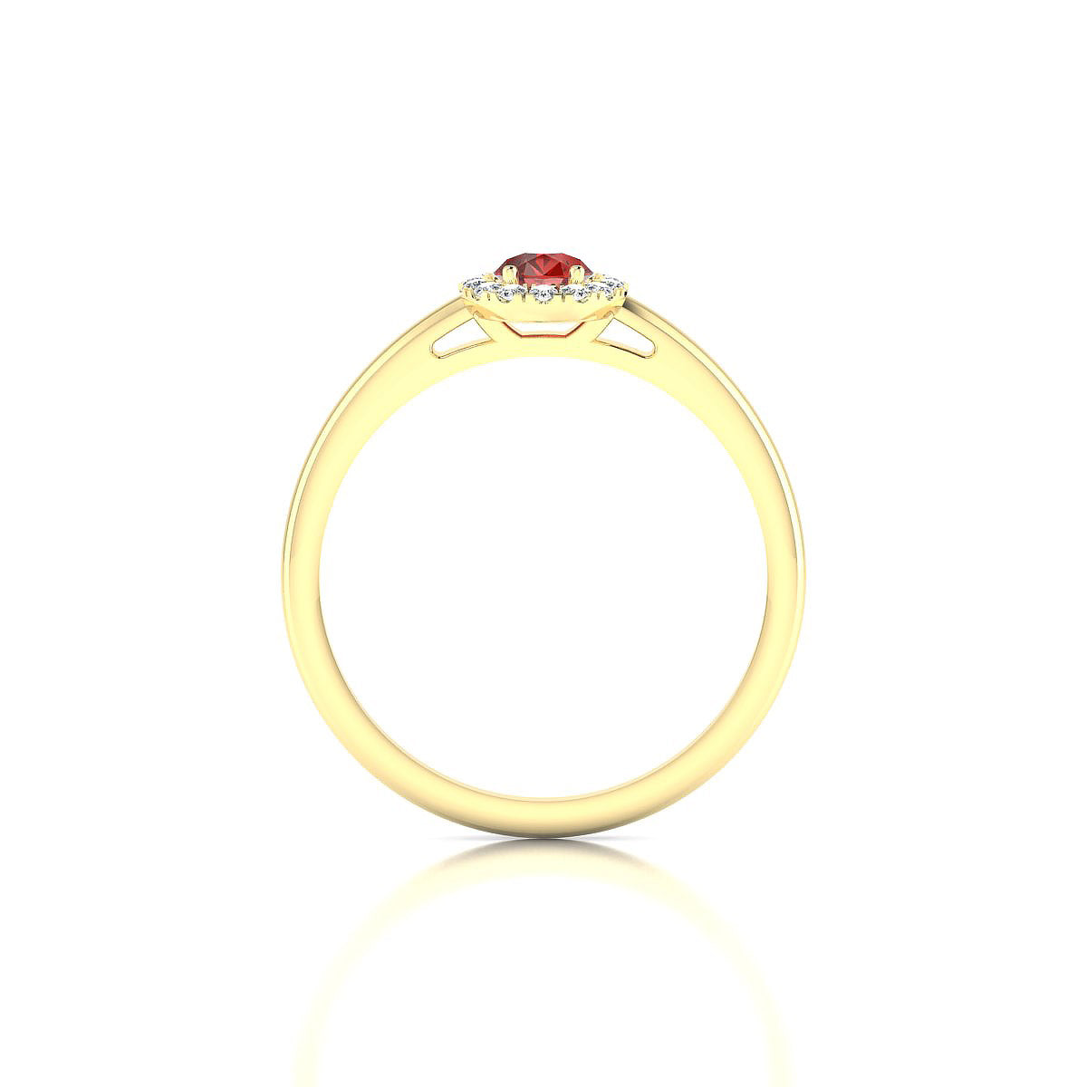 Solar | 18k Yellow Gold 6 x 4 mm Pear Garnet Ring