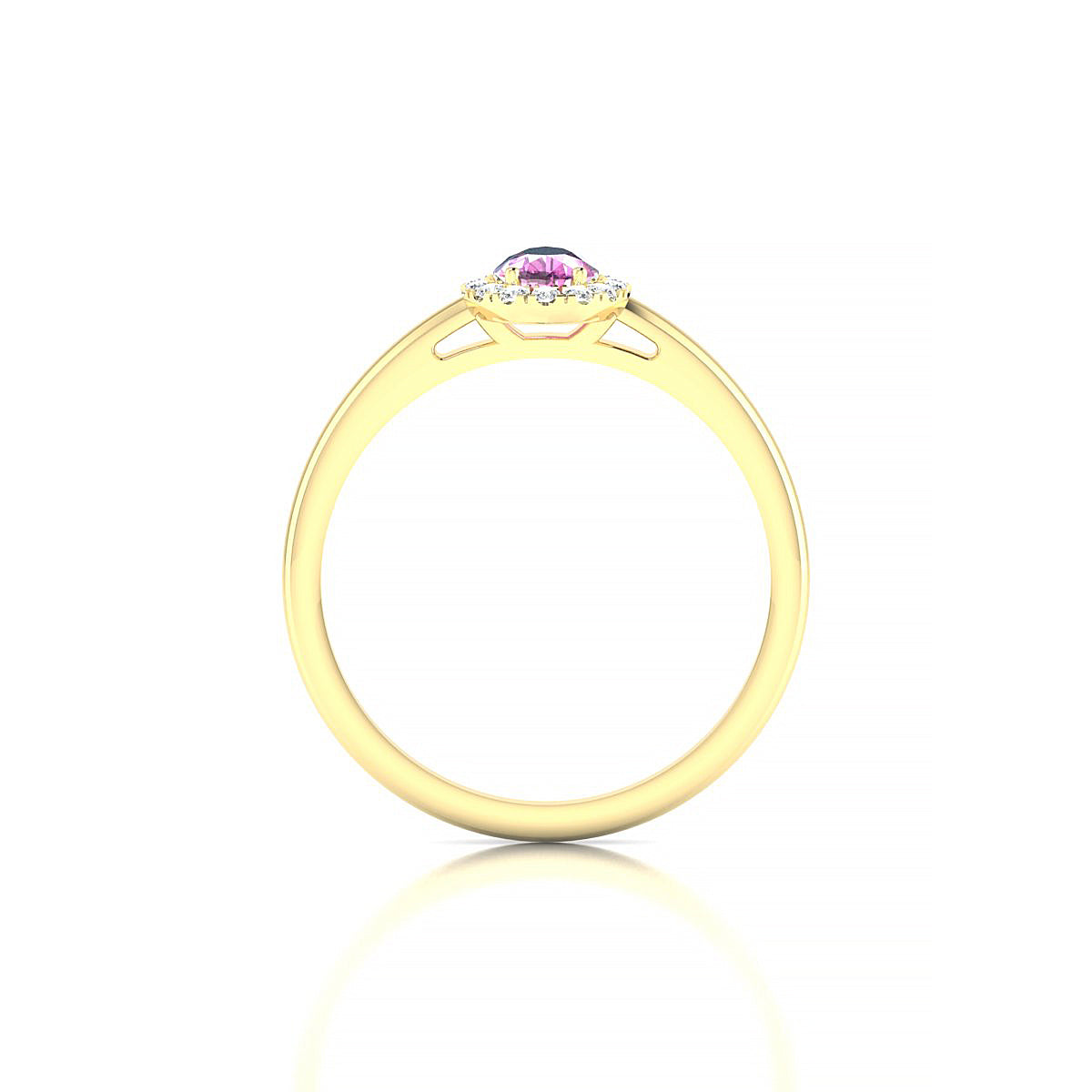 Solar | 18k Yellow Gold 6 x 4 mm Pear Pink Sapphire Ring