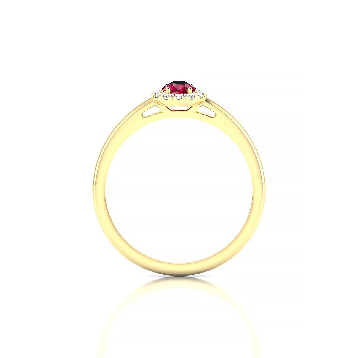 Solar | 18k Yellow Gold 6 x 4 mm Pear Ruby Ring