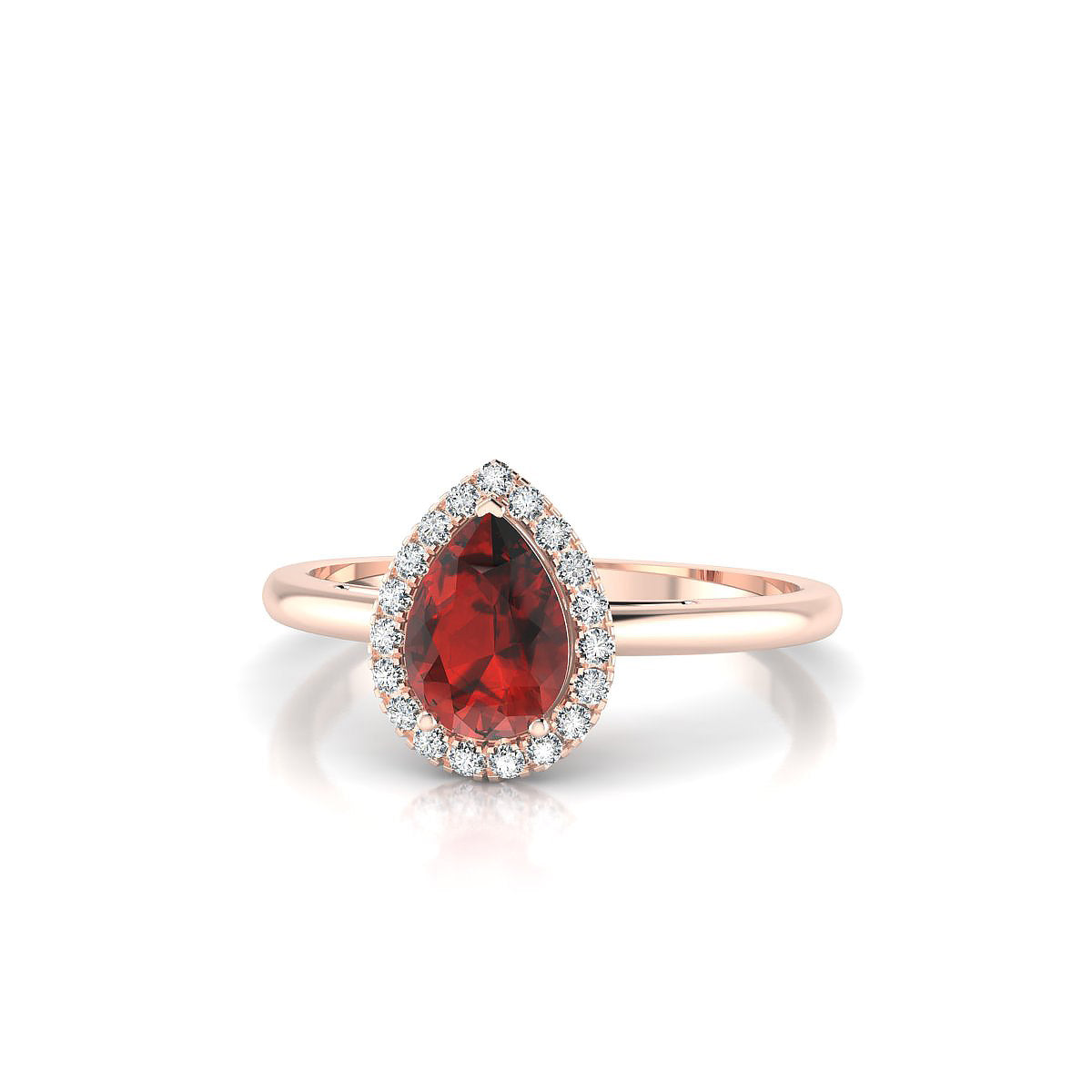 Solar | 18k Rose Gold 7 x 5 mm Pear Garnet Ring