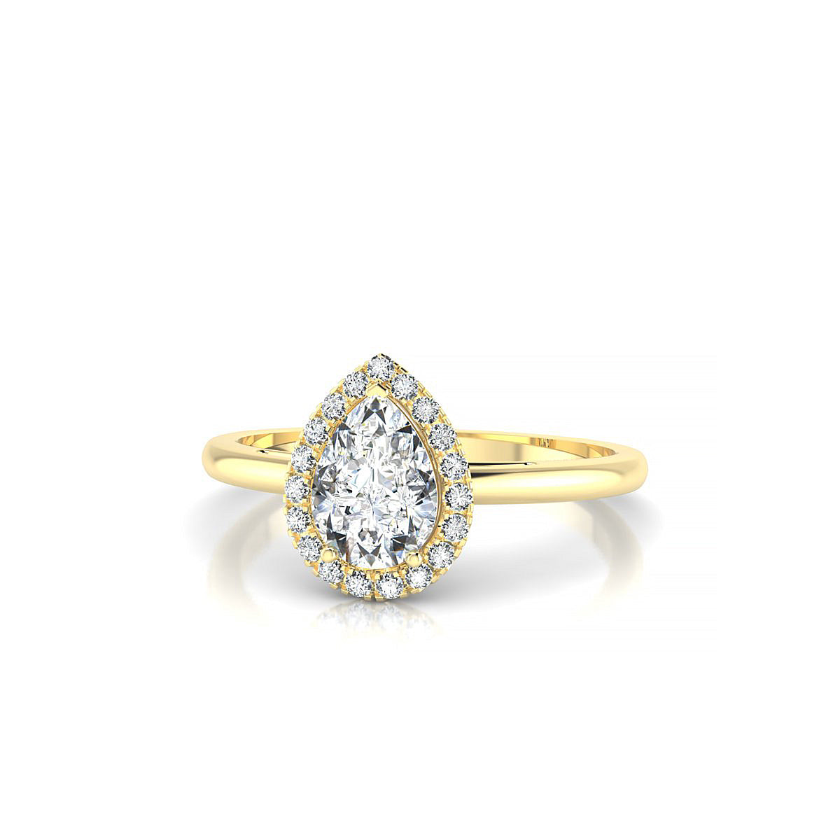 Solar | 18k Yellow Gold 7 x 5 mm Pear Diamond Ring