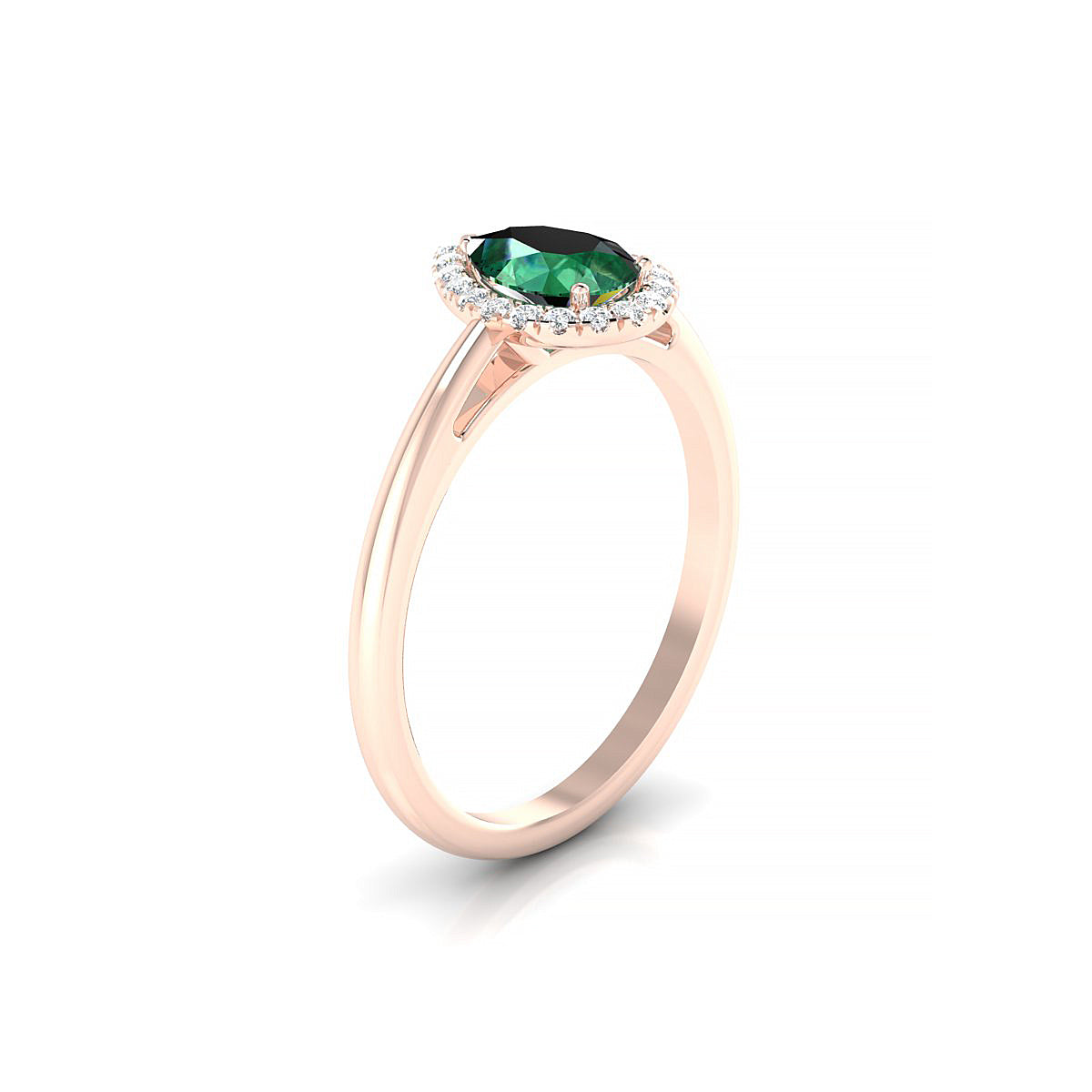 Solar | 18k Rose Gold 7 x 5 mm Pear Emerald Ring