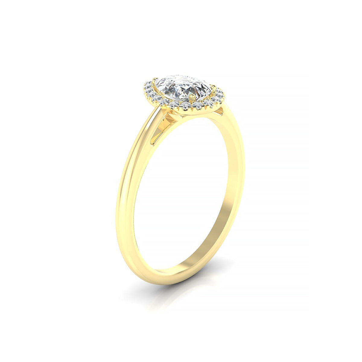 Solar | 18k Yellow Gold 7 x 5 mm Pear Diamond Ring