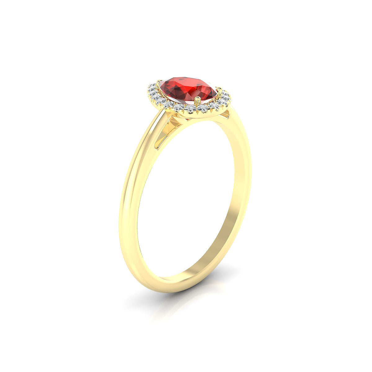 Solar | 18k Yellow Gold 7 x 5 mm Pear Garnet Ring