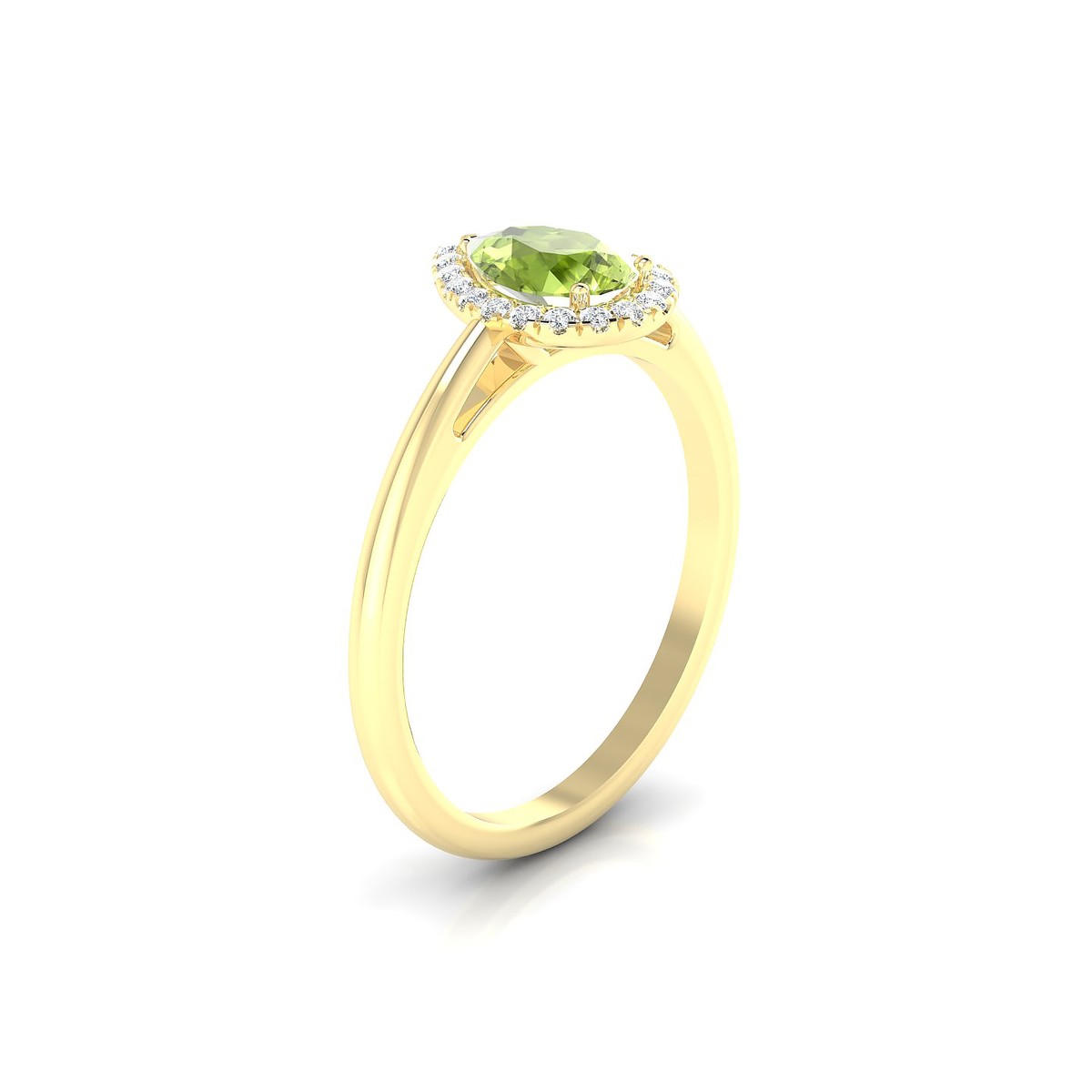 Solar | 18k Yellow Gold 7 x 5 mm Pear Peridot Ring