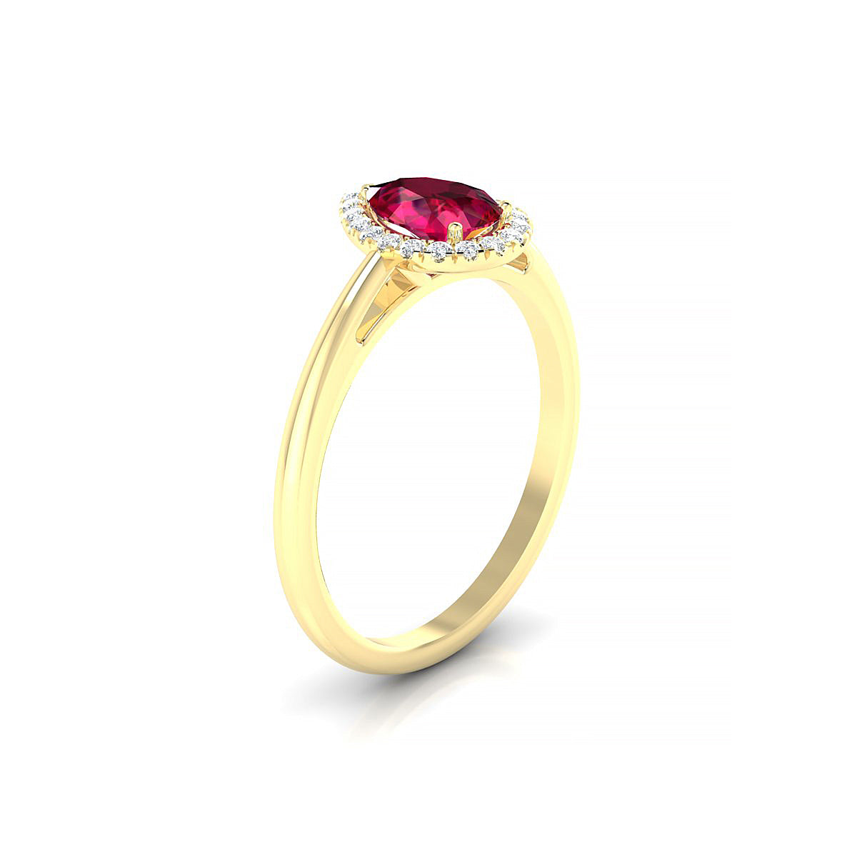 Solar | 18k Yellow Gold 7 x 5 mm Pear Ruby Ring