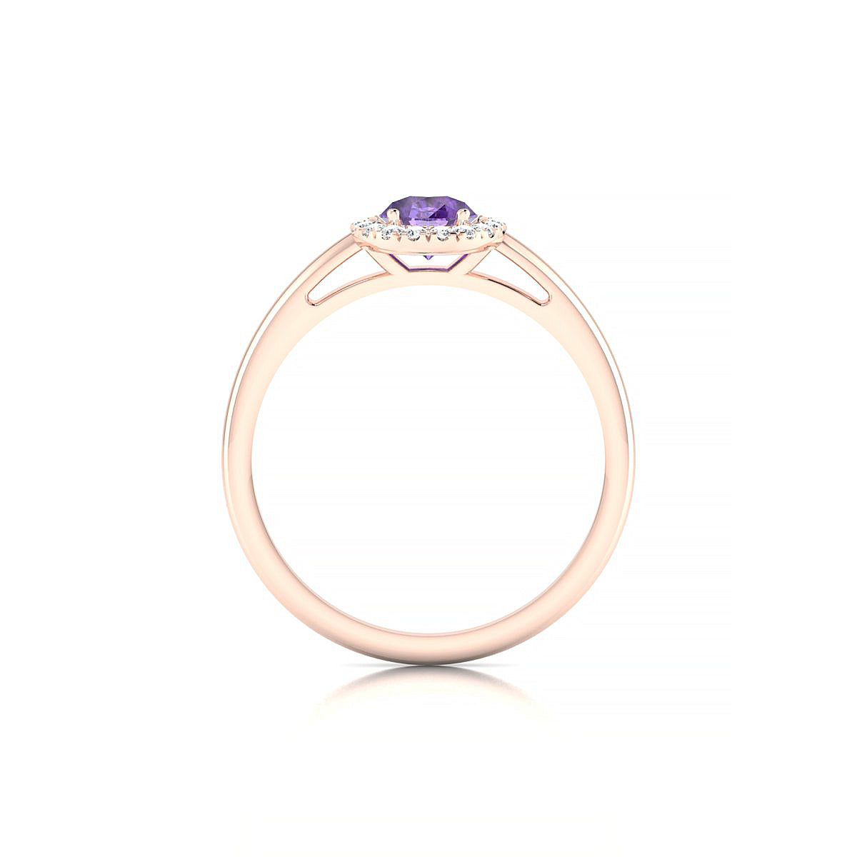 Solar | 18k Rose Gold 7 x 5 mm Pear Amethyst Ring