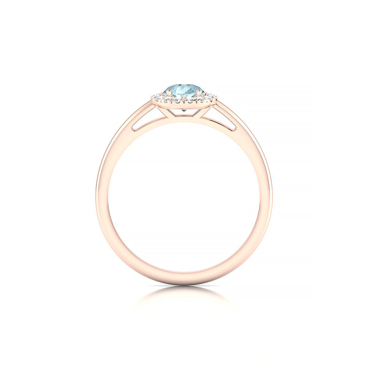 Solar | 18k Rose Gold 7 x 5 mm Pear Aquamarine Ring