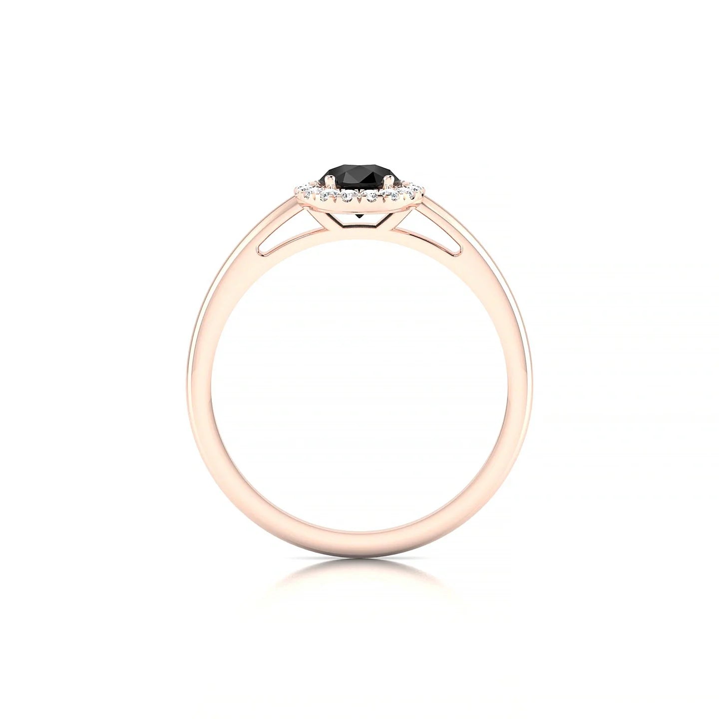 Solar | 18k Rose Gold 7 x 5 mm Pear Black Diamond Ring