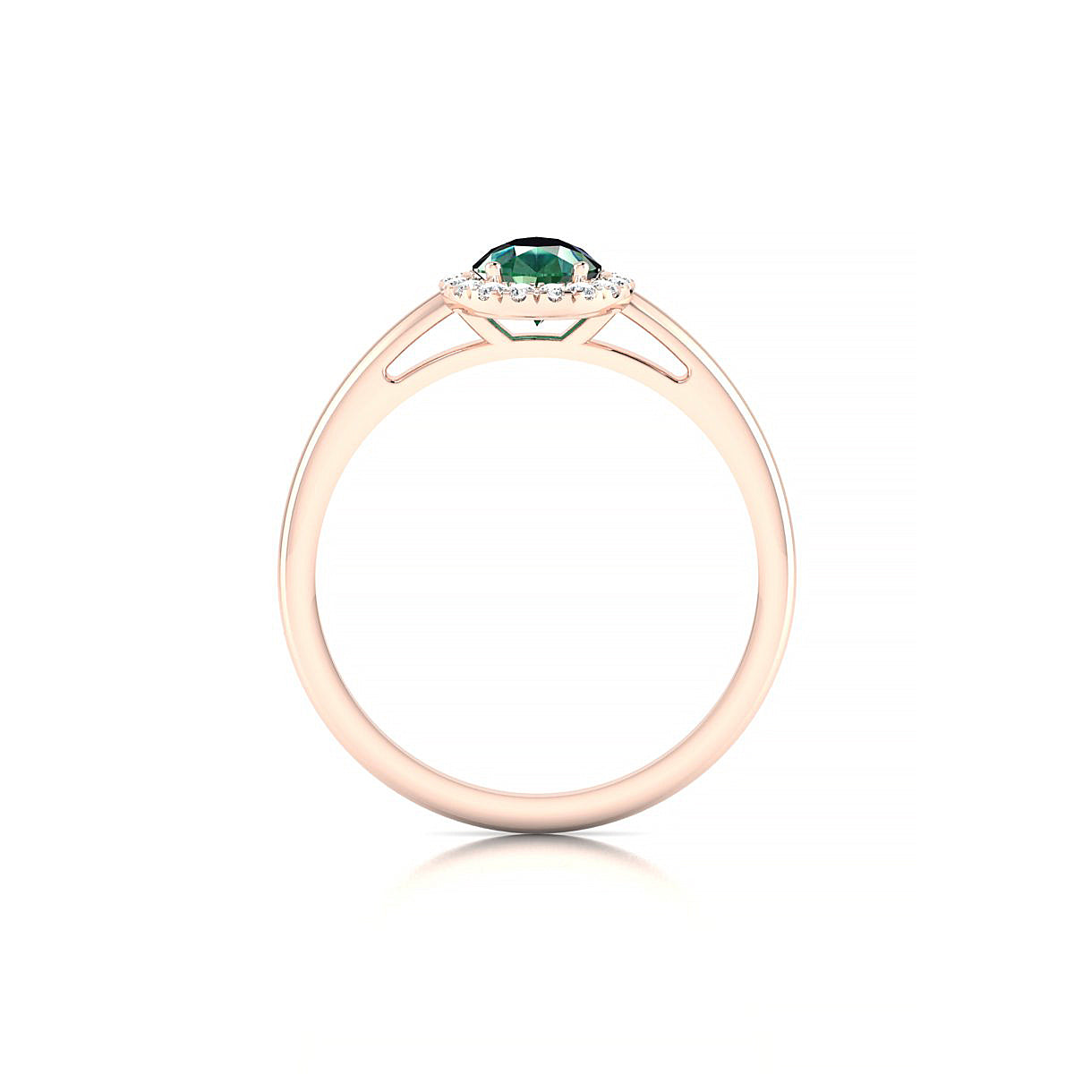 Solar | 18k Rose Gold 7 x 5 mm Pear Emerald Ring