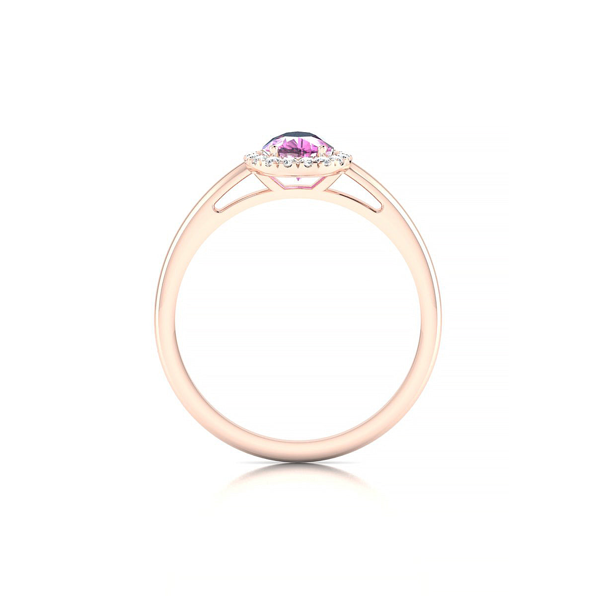 Solar | 18k Rose Gold 7 x 5 mm Pear Pink Sapphire Ring