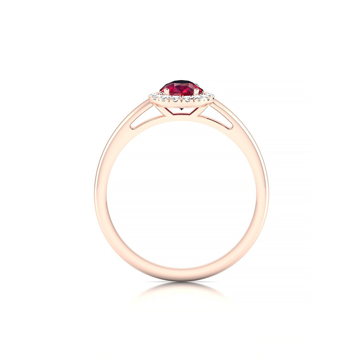 Solar | 18k Rose Gold 7 x 5 mm Pear Ruby Ring