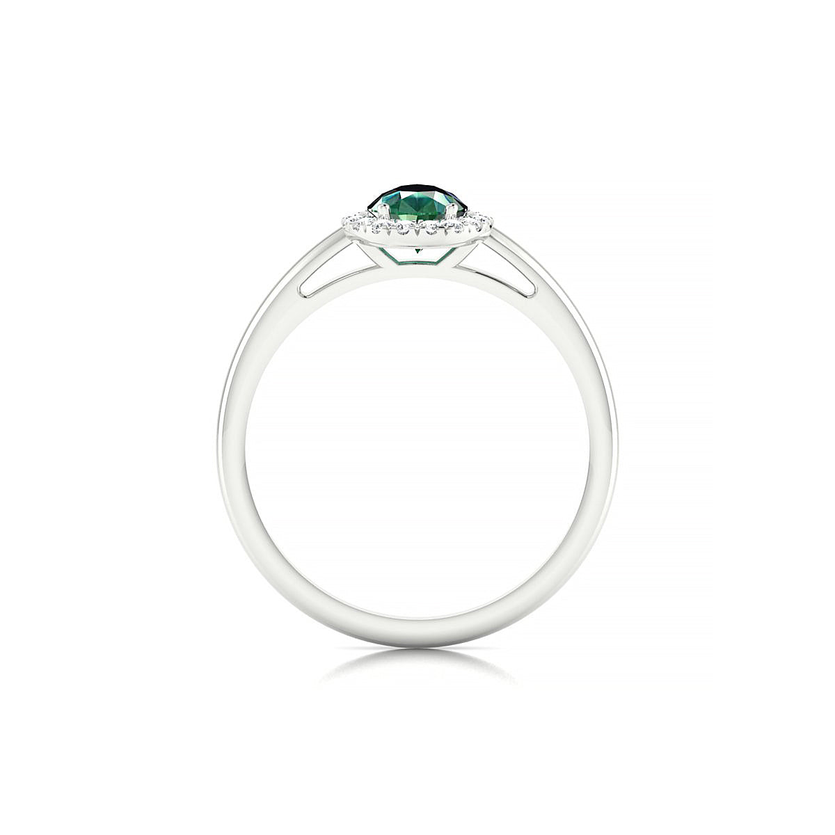 Solar | 18k White Gold 7 x 5 mm Pear Emerald Ring