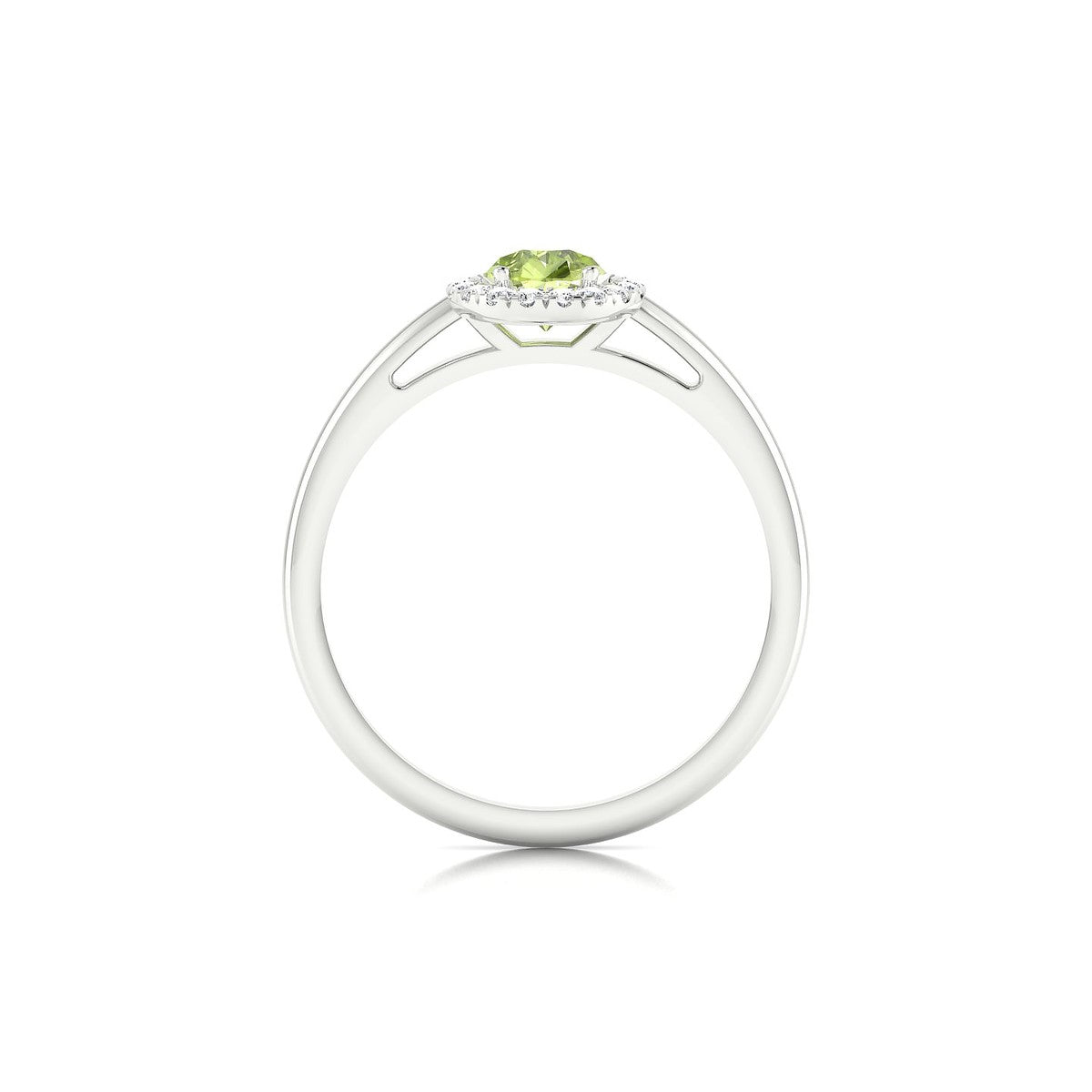 Solar | 18k White Gold 7 x 5 mm Pear Peridot Ring