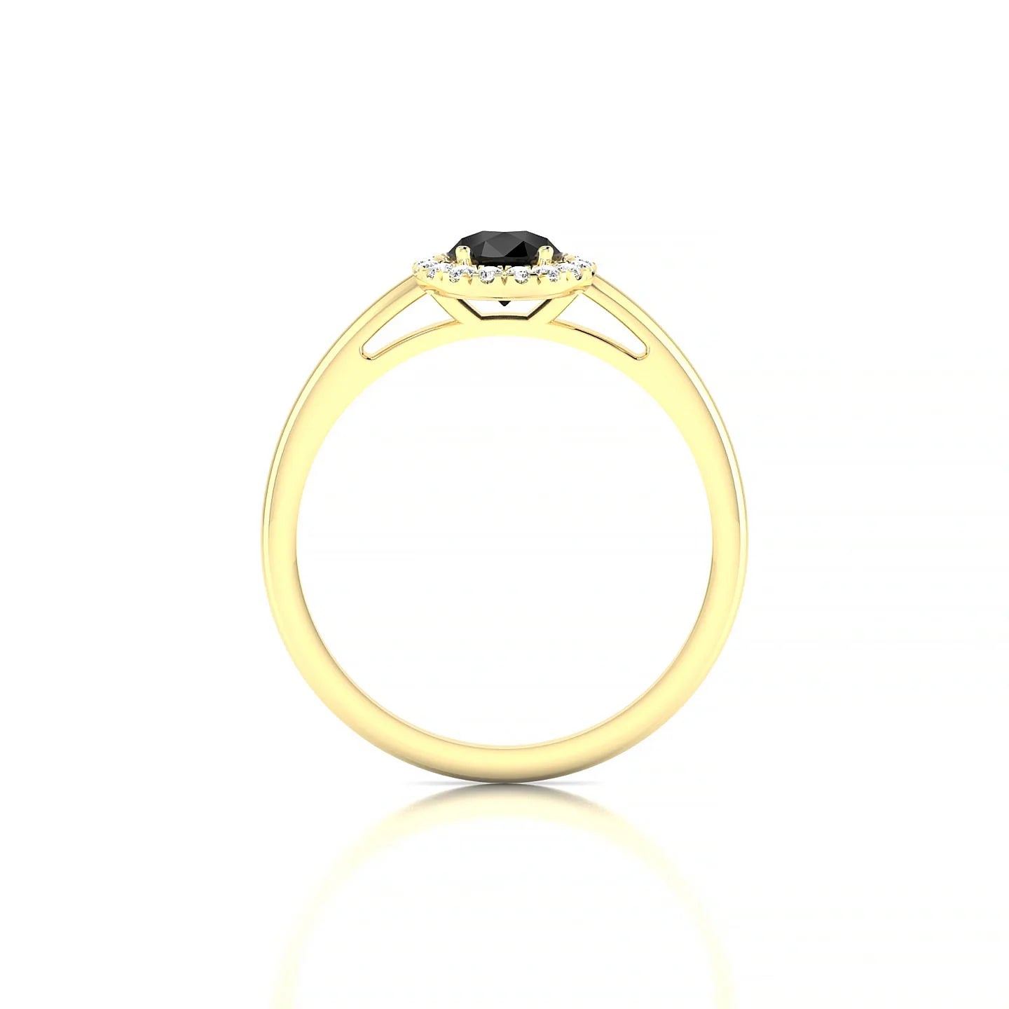Solar | 18k Yellow Gold 7 x 5 mm Pear Black Diamond Ring