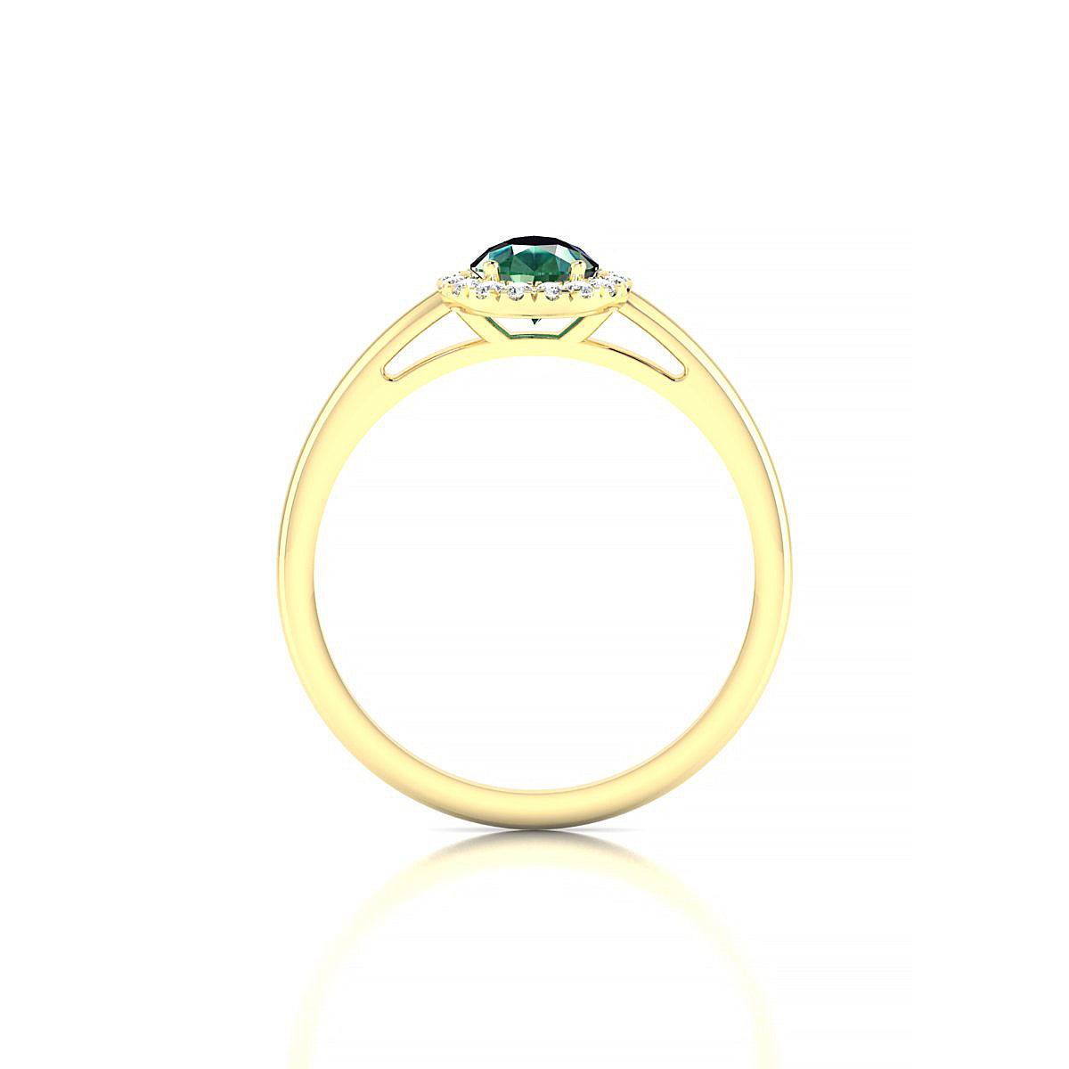 Solar | 18k Yellow Gold 7 x 5 mm Pear Emerald Ring