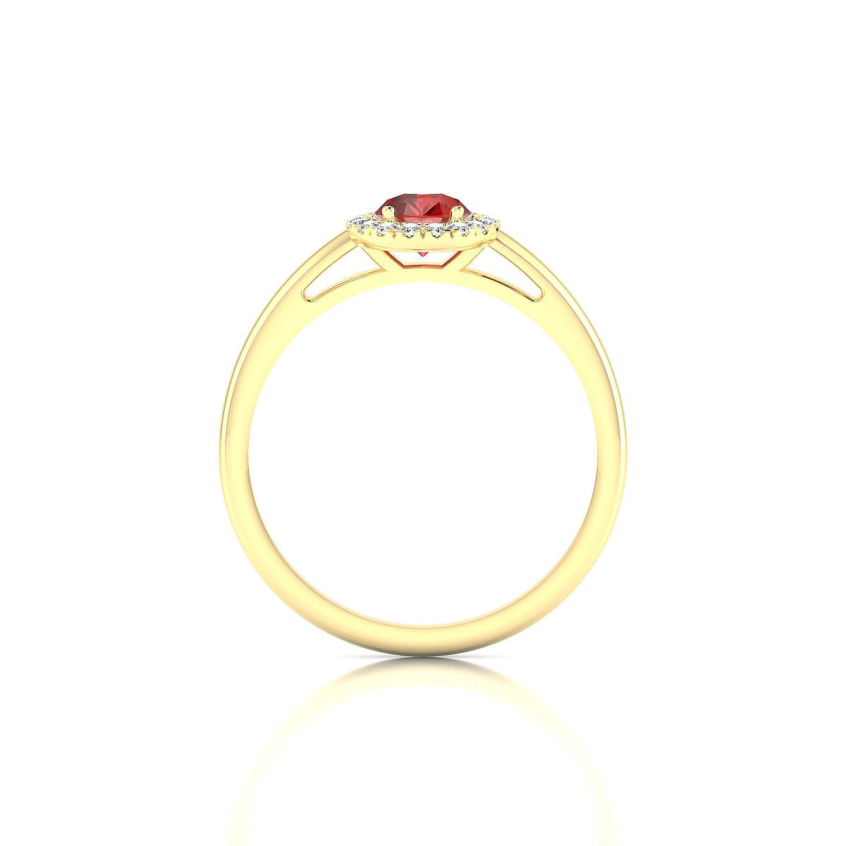 Solar | 18k Yellow Gold 7 x 5 mm Pear Garnet Ring