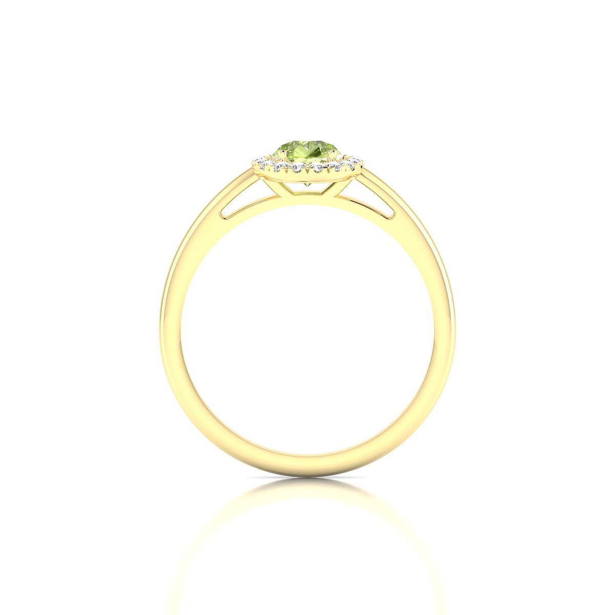 Solar | 18k Yellow Gold 7 x 5 mm Pear Peridot Ring