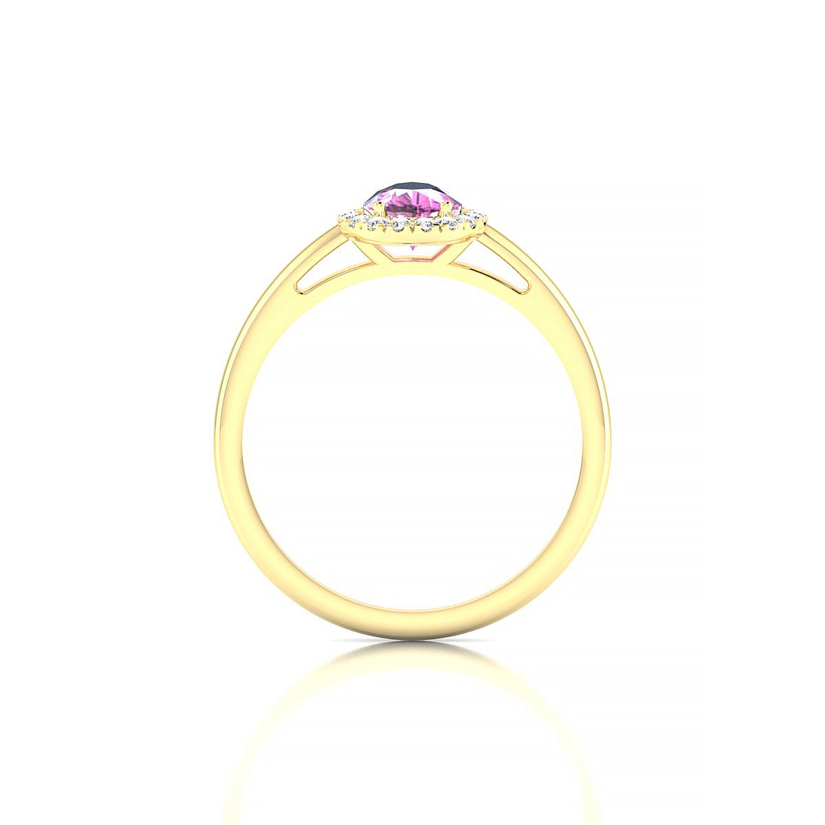 Solar | 18k Yellow Gold 7 x 5 mm Pear Pink Sapphire Ring