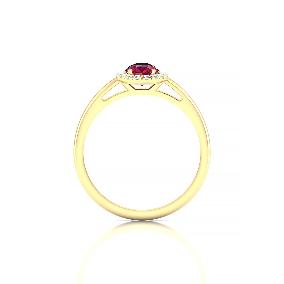 Solar | 18k Yellow Gold 7 x 5 mm Pear Ruby Ring