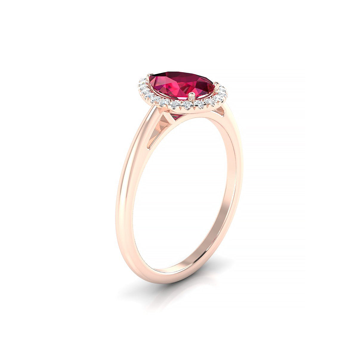 Solar | 18k Rose Gold 8 x 6 mm Pear Ruby Ring