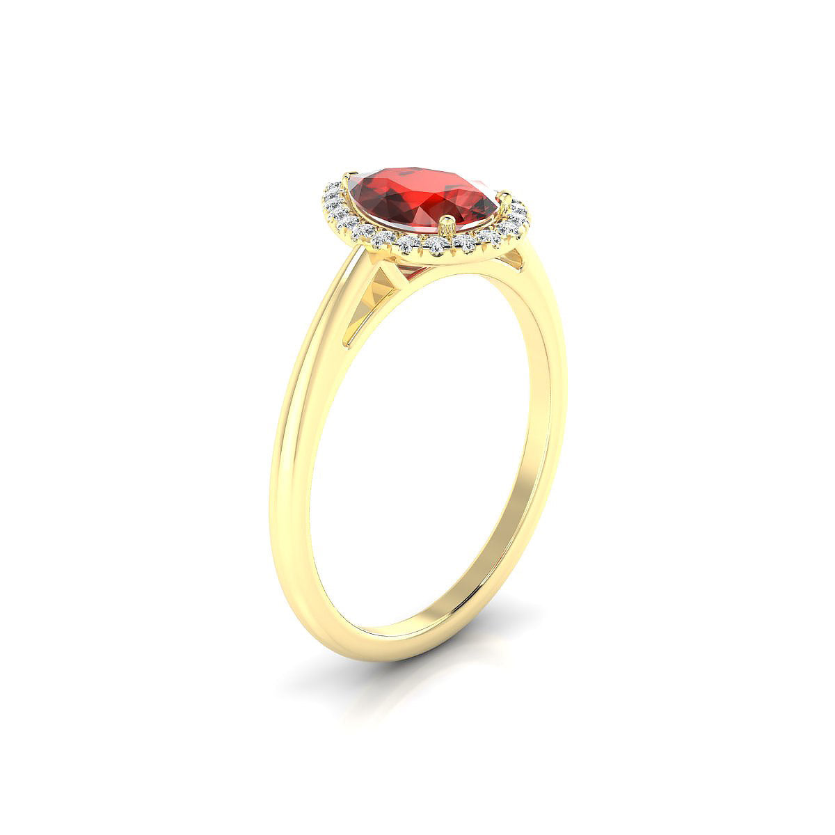Solar | 18k Yellow Gold 8 x 6 mm Pear Garnet Ring