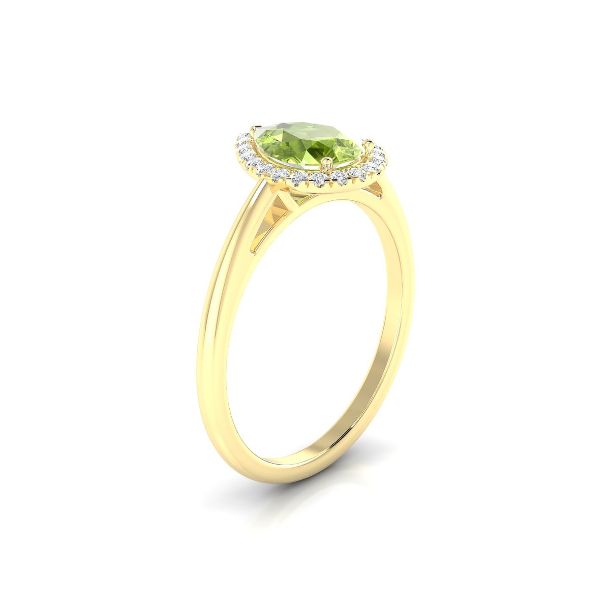Solar | 18k Yellow Gold 8 x 6 mm Pear Peridot Ring