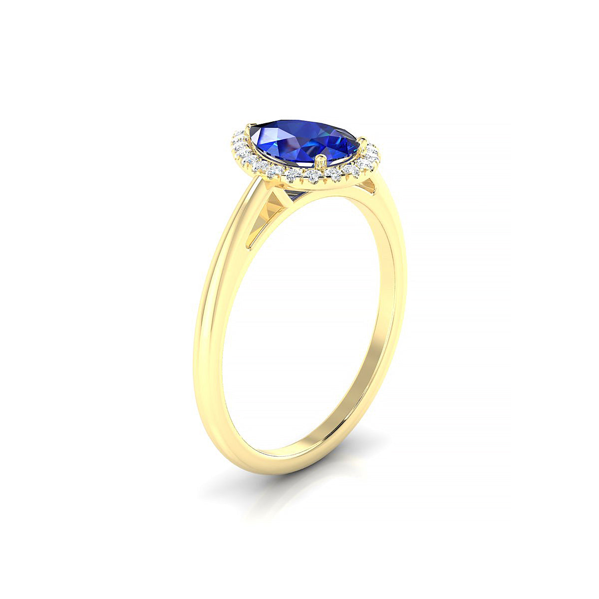 Solar | 18k Yellow Gold 8 x 6 mm Pear Sapphire Ring
