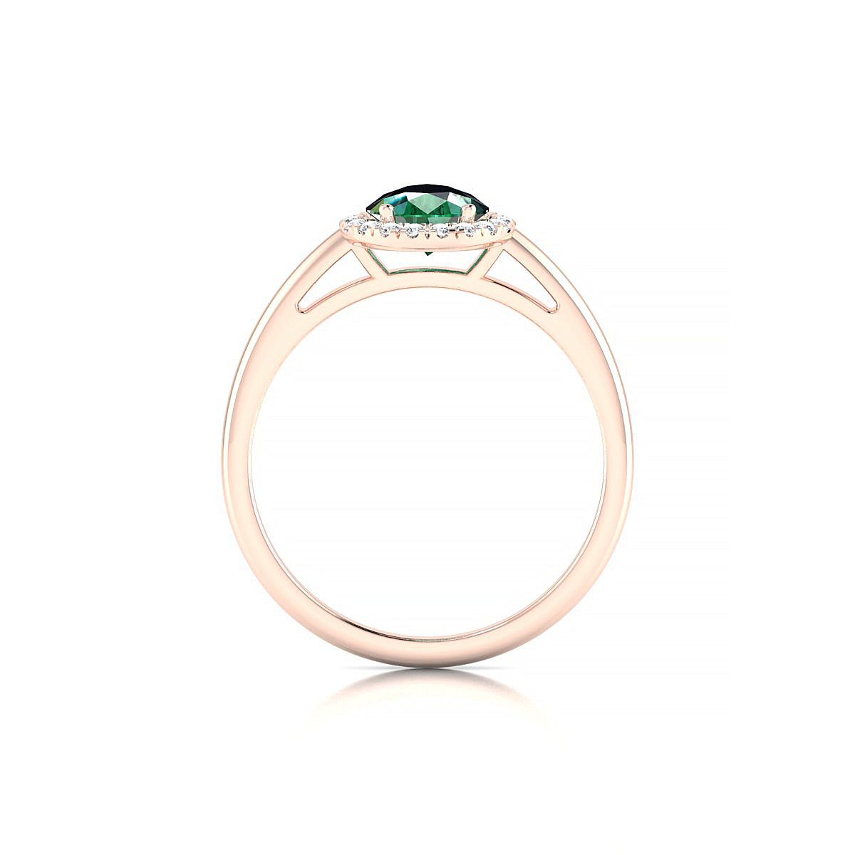 Solar | 18k Rose Gold 8 x 6 mm Pear Emerald Ring