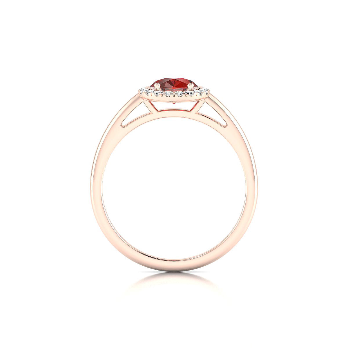 Solar | 18k Rose Gold 8 x 6 mm Pear Garnet Ring