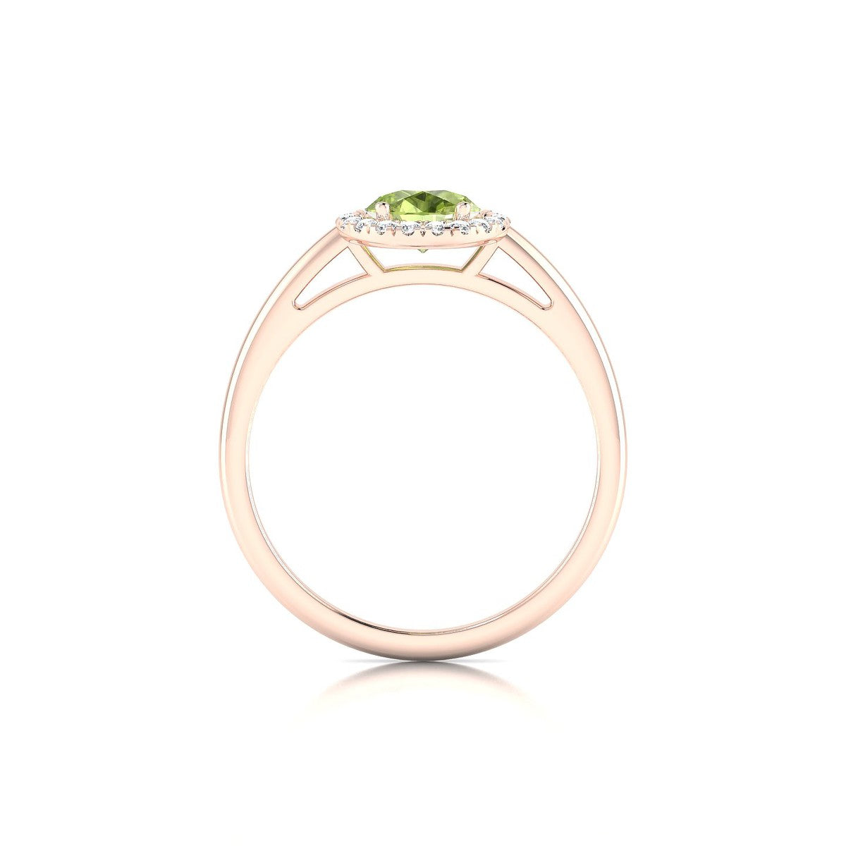 Solar | 18k Rose Gold 8 x 6 mm Pear Peridot Ring