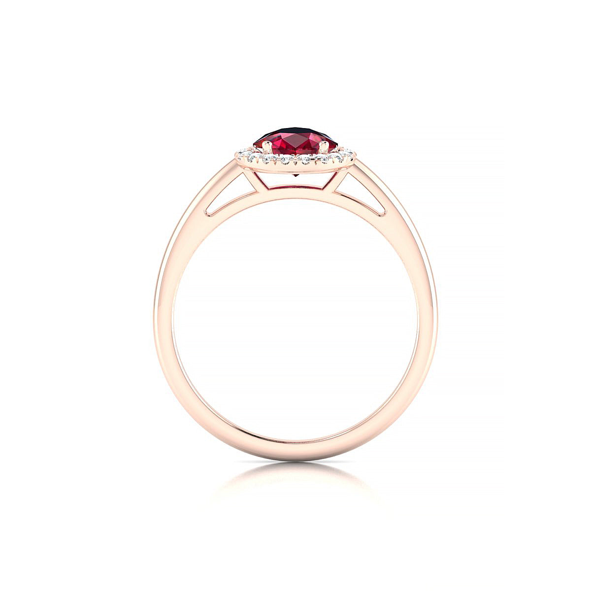 Solar | 18k Rose Gold 8 x 6 mm Pear Ruby Ring