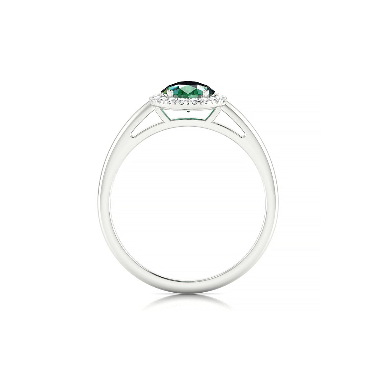 Solar | 18k White Gold 8 x 6 mm Pear Emerald Ring