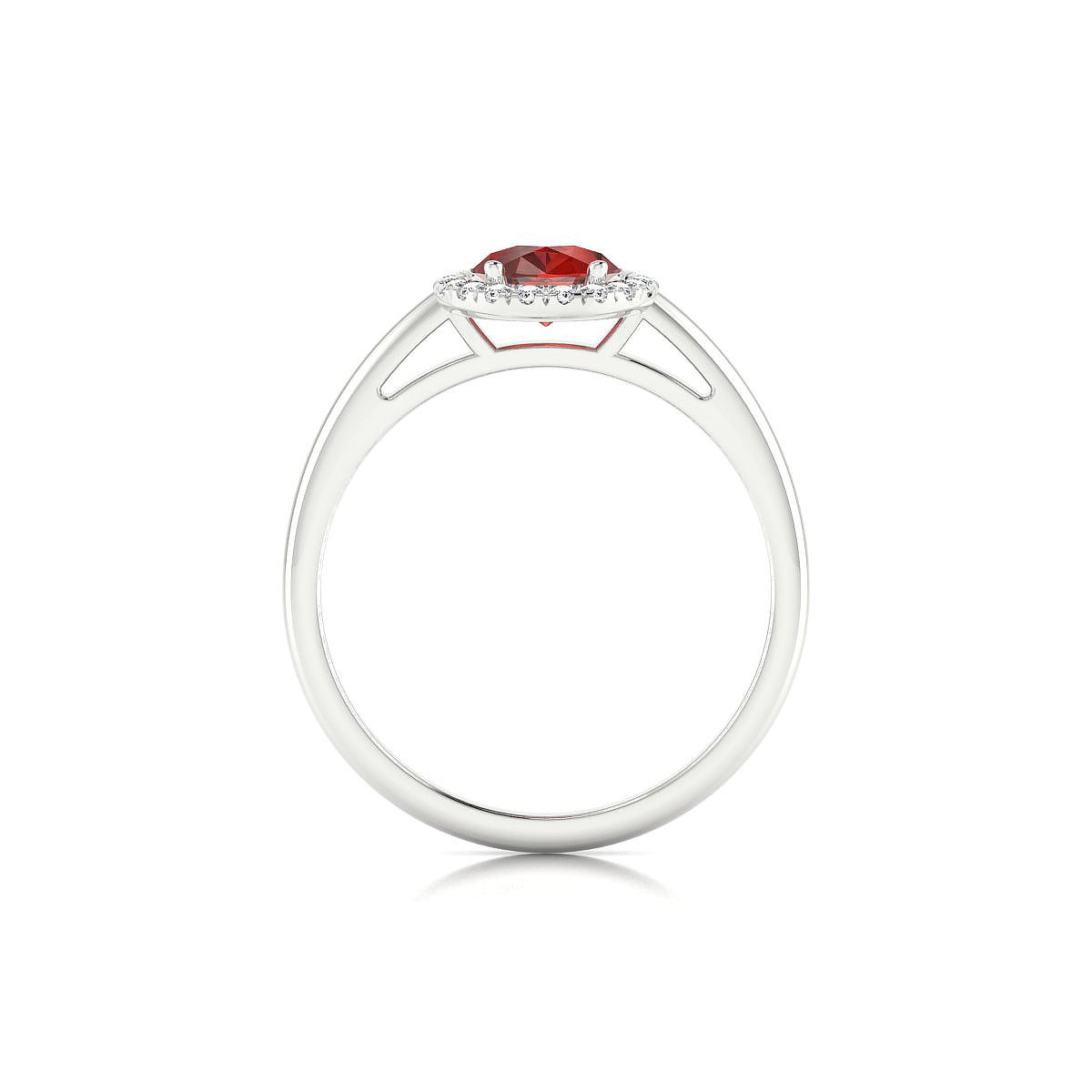 Solar | 18k White Gold 8 x 6 mm Pear Garnet Ring