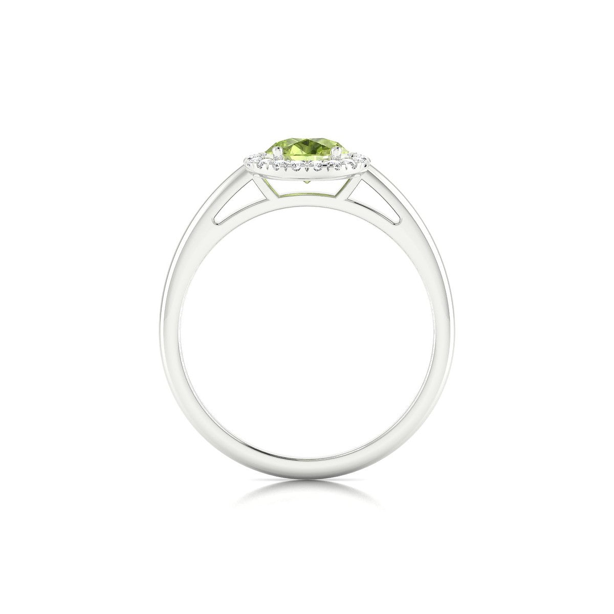 Solar | 18k White Gold 8 x 6 mm Pear Peridot Ring