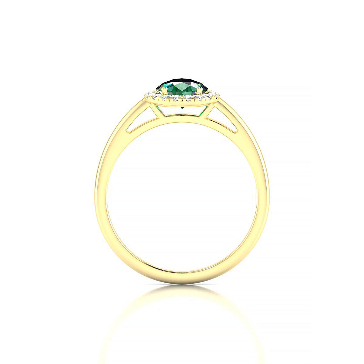 Solar | 18k Yellow Gold 8 x 6 mm Pear Emerald Ring