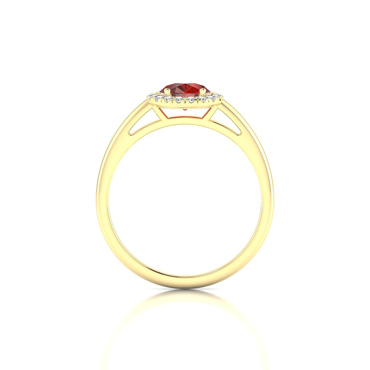 Solar | 18k Yellow Gold 8 x 6 mm Pear Garnet Ring