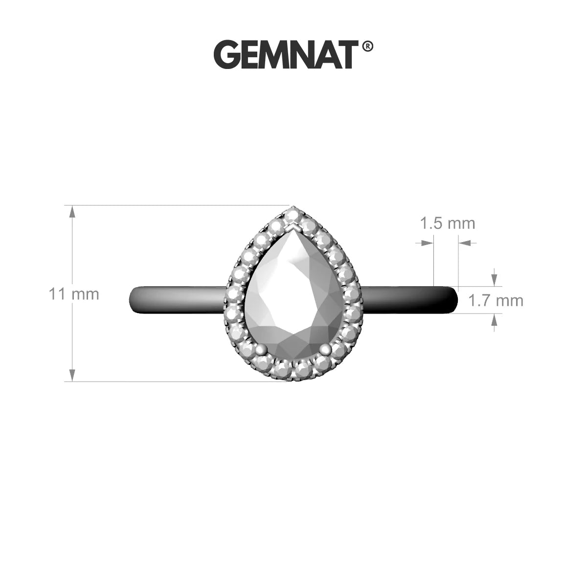 Solar | 18k Yellow Gold 8 x 6 mm Pear Pink Sapphire Ring