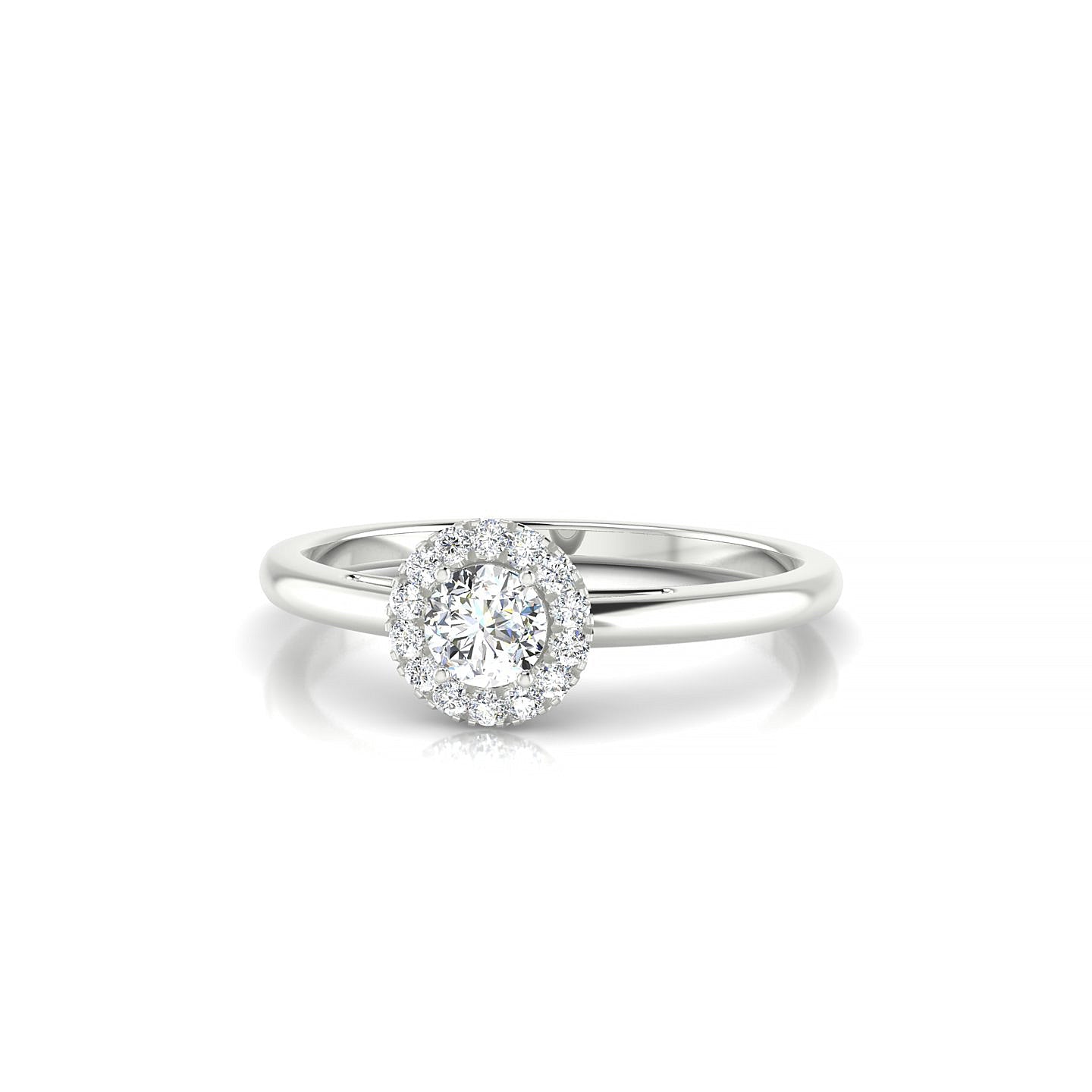 Solar | 18k White Gold 3.7 mm Round Diamond Ring