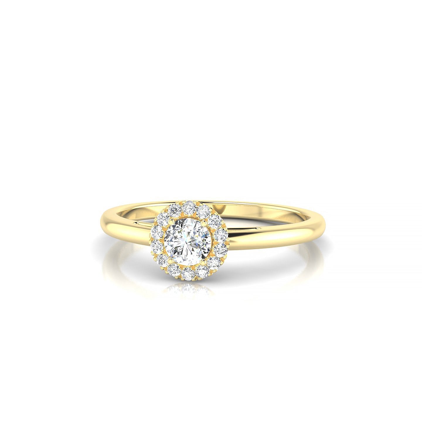Solar | 18k Yellow Gold 3.7 mm Round Diamond Ring