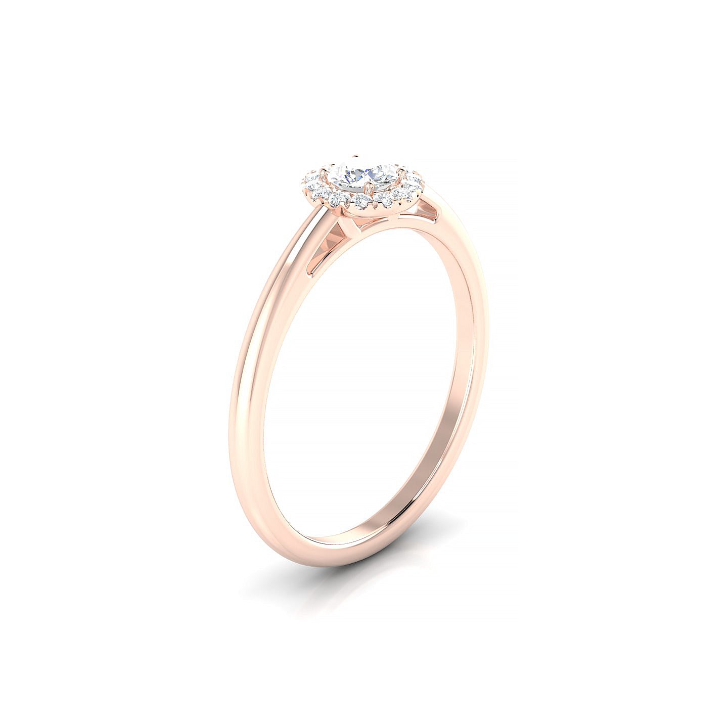 Solar | 18k Rose Gold 3.7 mm Round Diamond Ring