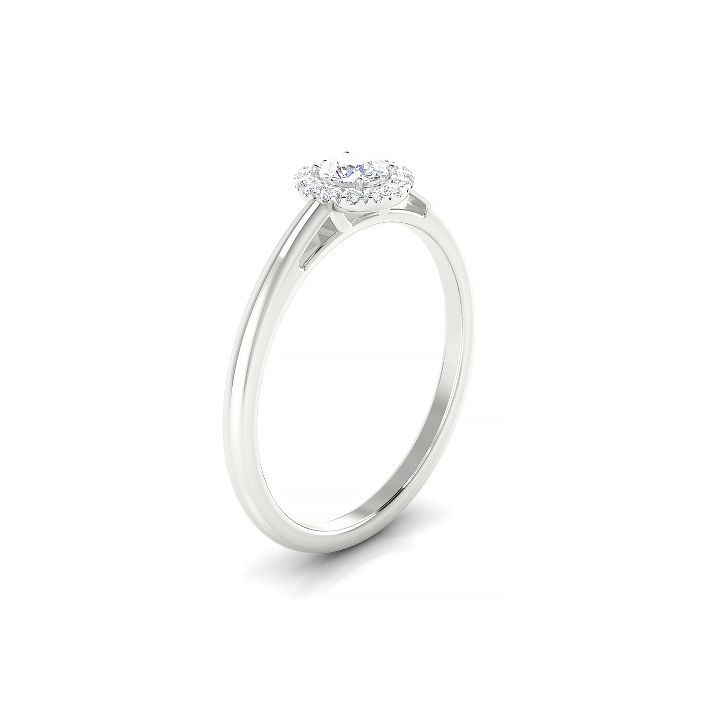 Solar | 18k White Gold 3.7 mm Round Diamond Ring