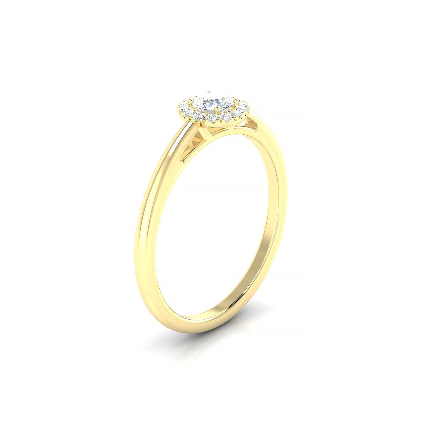 Solar | 18k Yellow Gold 3.7 mm Round Diamond Ring