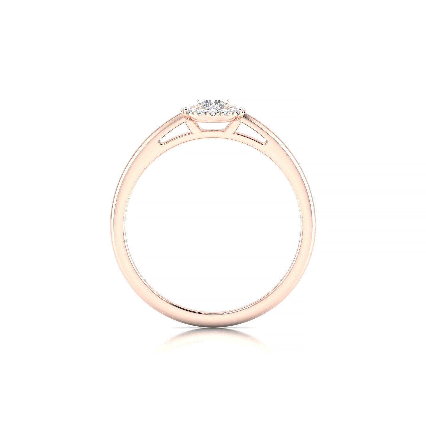 Solar | 18k Rose Gold 3.7 mm Round Diamond Ring