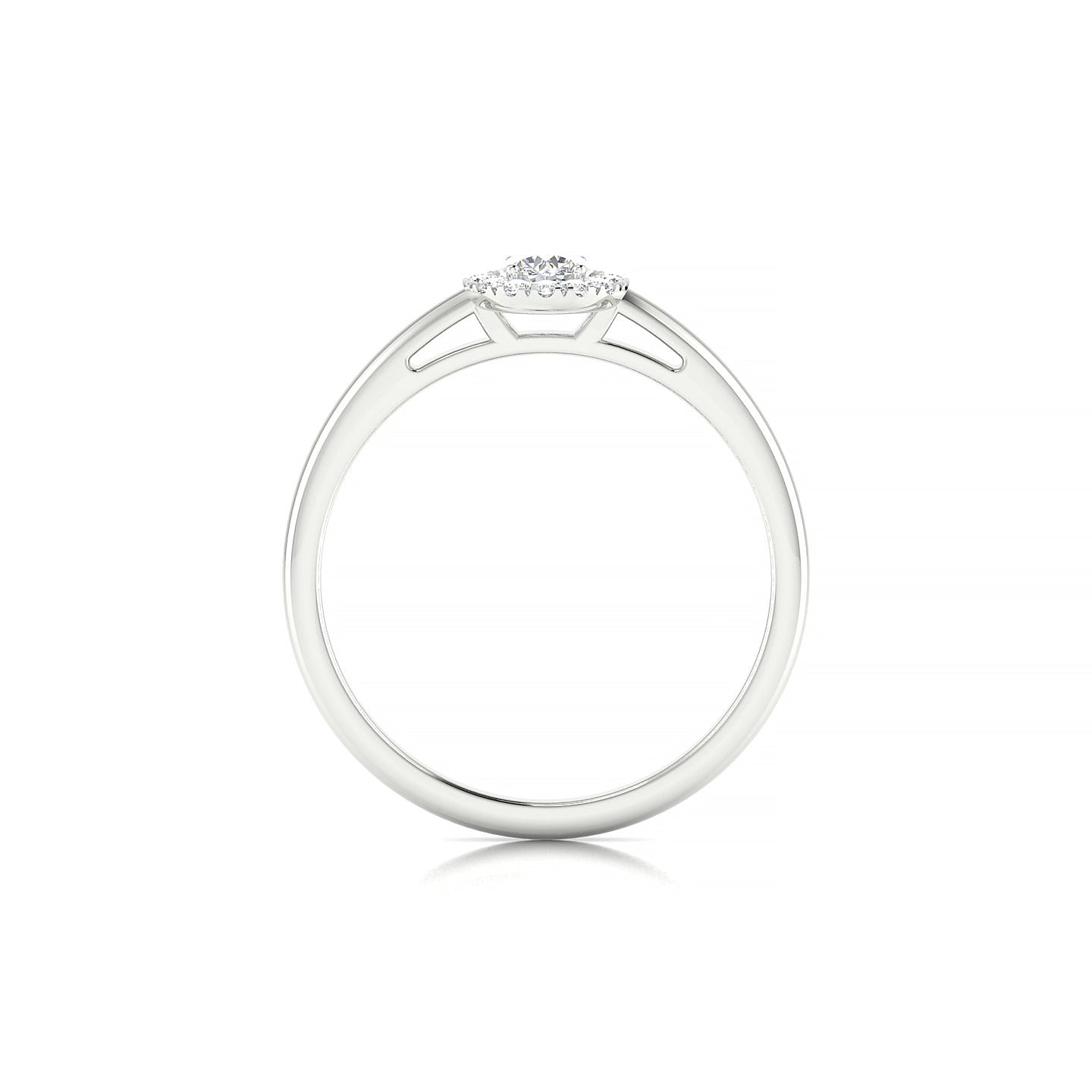 Solar | 18k White Gold 3.7 mm Round Diamond Ring
