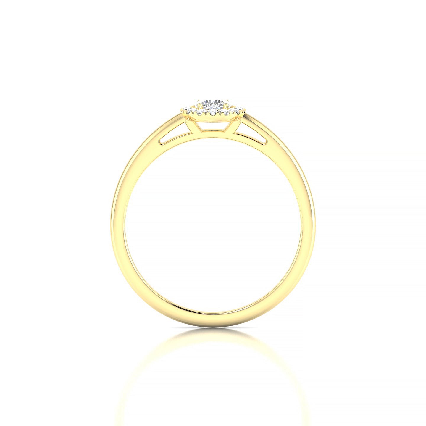 Solar | 18k Yellow Gold 3.7 mm Round Diamond Ring
