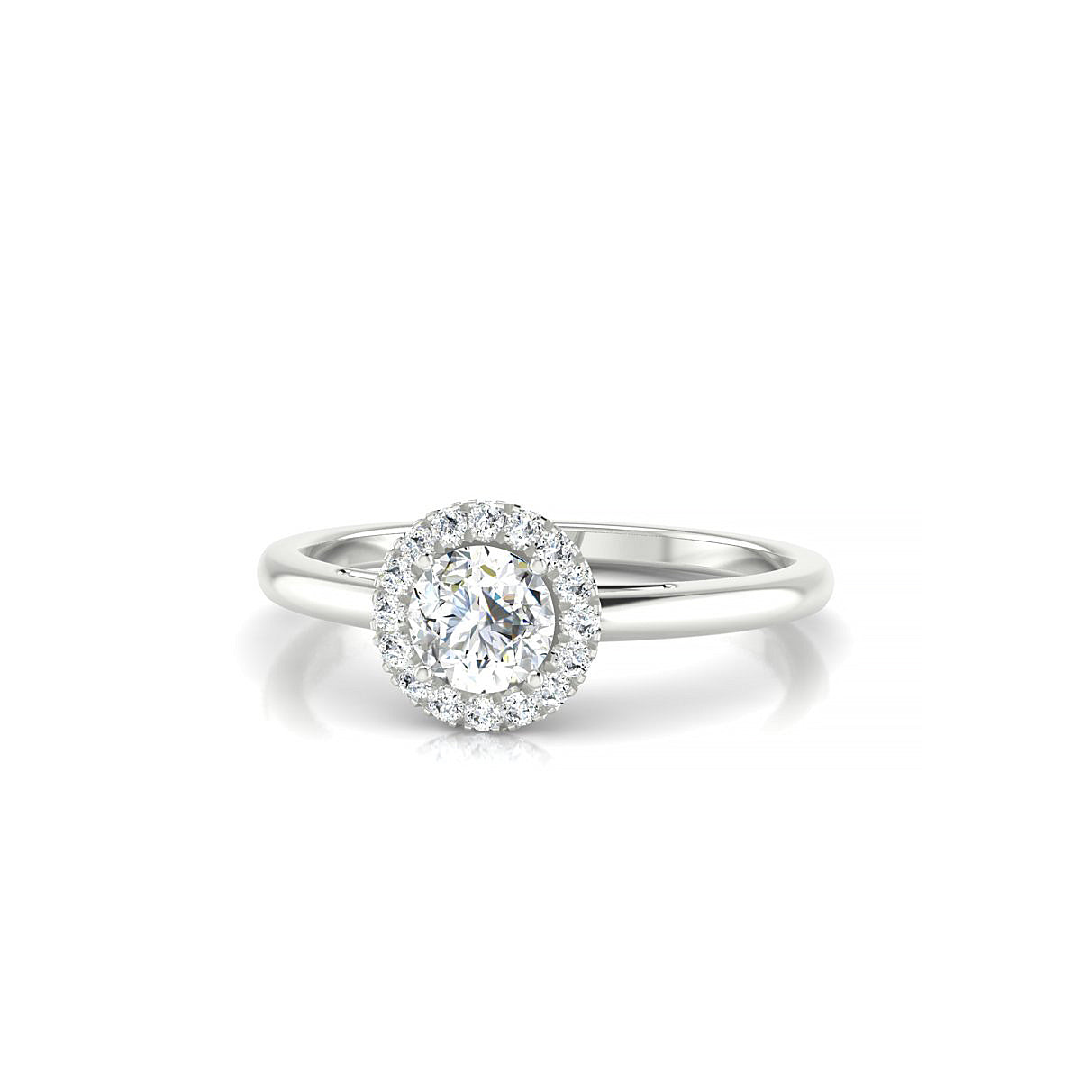 Solar | 18k White Gold 4.2 mm Round Diamond Ring