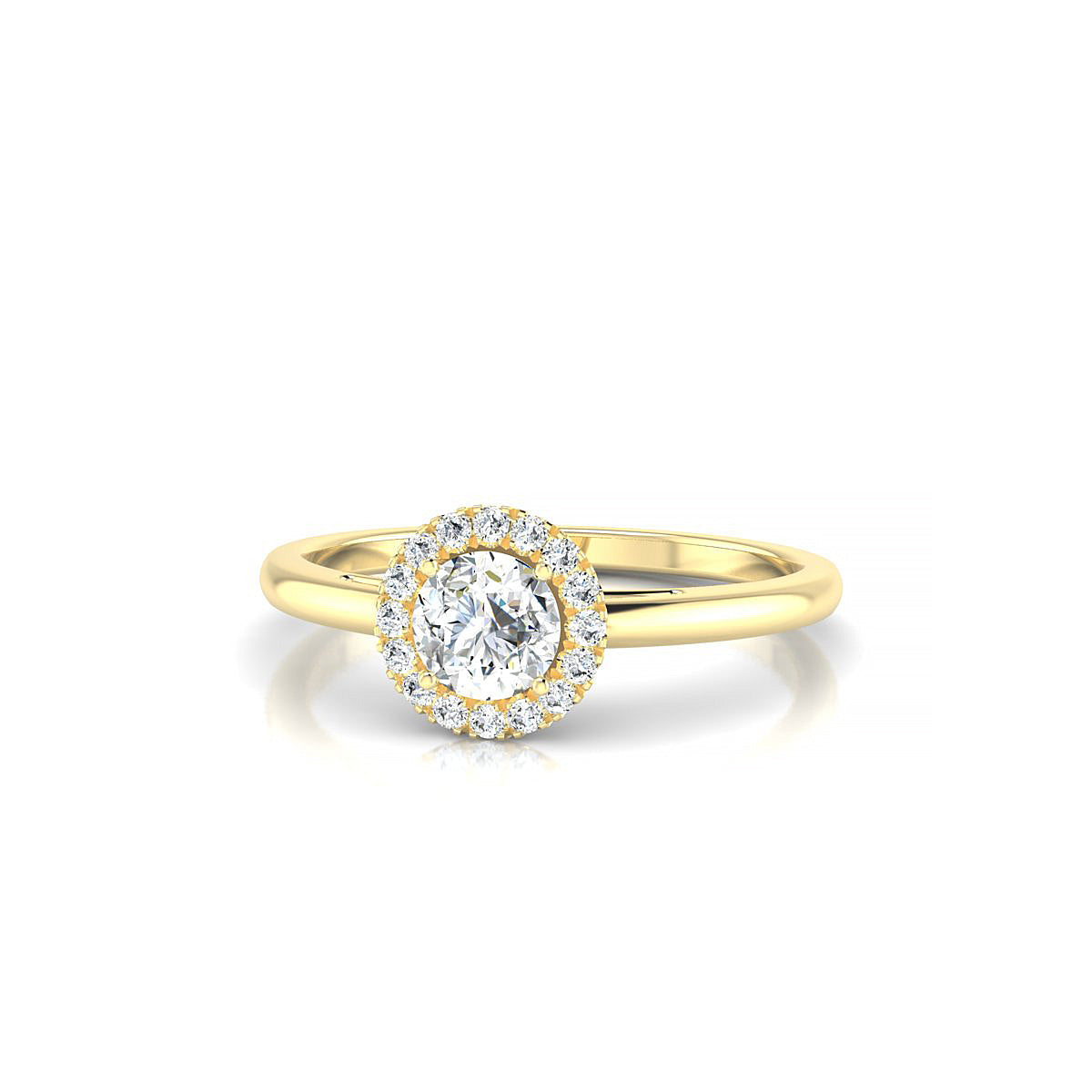 Solar | 18k Yellow Gold 4.2 mm Round Diamond Ring